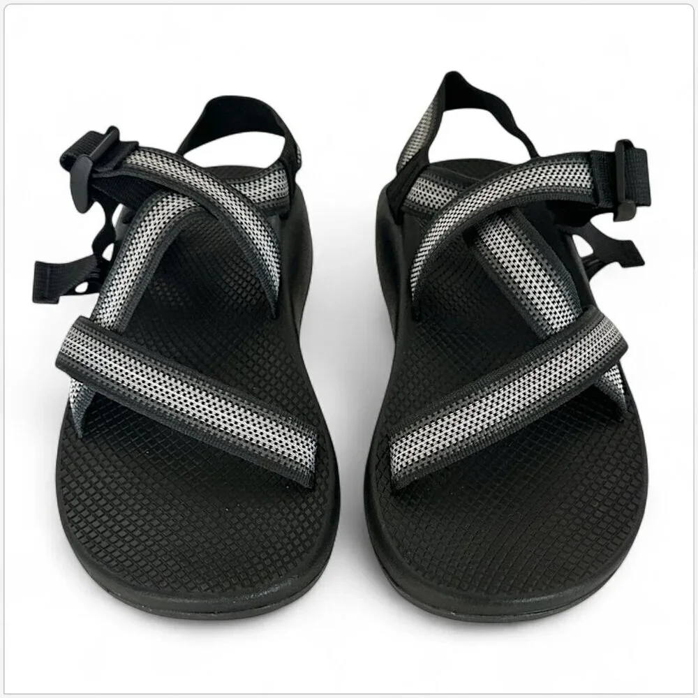 Chaco Split Gray Stripe Black Z/1 Adjustable Strap Classic Sandals New Men's 9W
